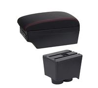 Pour VW Pour Polo 9N 3 2002-2009 Voiture Accoudoir Boîte Console Centrale Boîte De Rangement Détails Intérieurs Grand Espace Cendrier USB Voiture Accoudoir Boîte(A1 7USB)