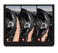 pour VW pour Polo pour Golf 5 6 7 pour Golf CC Boucle Antidérapante Housse Volant en Daim Convient(Rond Rouge 3 pièces)