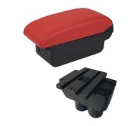 Pour VW Pour T&ouran Pour Caddy Boîte De Rangement Console Centrale Voiture Avec Interface USB Boîte Rangement Console Centrale Boîte Rangement(B4 Red 3usb)