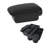 Pour VW Pour T&ouran Pour Caddy Boîte De Rangement Console Centrale Voiture Avec Interface USB Boîte Rangement Console Centrale Boîte Rangement(A1 Red Line No Usb)