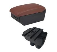 Pour VW Pour T&ouran Pour Caddy Boîte De Rangement Console Centrale Voiture Avec Interface USB Boîte Rangement Console Centrale Boîte Rangement(C6 Brown 7usb)