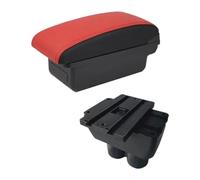 Pour VW Pour T&ouran Pour Caddy Boîte De Rangement Console Centrale Voiture Avec Interface USB Boîte Rangement Console Centrale Boîte Rangement(A5 Red Black No Usb)