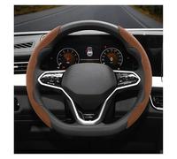 pour VW pour Tcros G3 pour Caddy pour Tiguan Boucle Antidérapante Housse Volant en Daim Adapté(Marron en Forme de D 2 pièces)