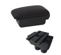 Pour VW Pour Touran Pour Caddy Console Centrale Repose-coude Magasin Central Boîte De Contenu Avec Interface USB Boîte Accoudoir Voiture(B1 red line 3USB)