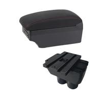 Pour VW Pour Touran Pour Caddy Console Centrale Repose-coude Magasin Central Boîte De Contenu Avec Interface USB Accoudoirs Central Console(C1 red line 7USB)