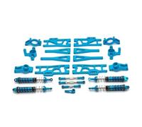 Pour WLtoys 104009 12402-A 12409 RC Car Parts Metal Upgrade Refit Pour C-seat Steering Cup Pour Swing Arm Shock Absorber 11 Piece Set PièCes DéTachéEs Rc(SKY BLUE)