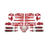 Pour WLtoys 104009 12402-A 12409 RC Car Parts Metal Upgrade Refit Pour C-seat Steering Cup Pour Swing Arm Shock Absorber 11 Piece Set Pièces Voitures RC(Red)