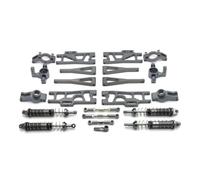 Pour WLtoys 104009 12402-A 12409 RC Car Parts Metal Upgrade Refit Pour C-seat Steering Cup Pour Swing Arm Shock Absorber 11 Piece Set PièCes DéTachéEs Rc(Dark Grey)