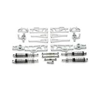 Pour WLtoys 104009 12402-A 12409 RC Car Parts Metal Upgrade Refit Pour C-seat Steering Cup Pour Swing Arm Shock Absorber 11 Piece Set Pièces Voitures RC(Silver)