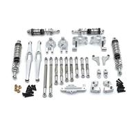 Pour Wltoys 12429 1/12 Kit Tige D'amortisseur Métal Coupelle Direction Véhicules Chenilles RC Pièces Accessoires Mises Niveau Remplacements Accessoires voitures RC(Silver)