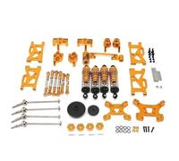 Pour Wltoys 144001 124017 124019 Ensemble D'amortisseurs Biellettes Direction Métal Bras Oscillants Accessoires Voitures Radiocommandées Mises Niveau Remplacements RC Pièces De Bricolage(Yellow)