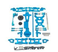 pour Wltoys 144001 144002 144010 Kits De Pièces De Mise À Niveau en Métal pour Voiture RC 1/14 Bras Oscillant Biellette De Direction Bloc De Direction Pièces Modifiées Accessoires Jouets RC(Blue)