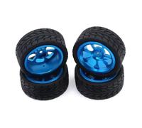 Pour Wltoys 144001 144010 124007 124016 124019 A959 A959-B 4 Pièces 65 Mm Pneu En Caoutchouc Jante En Métal 12 Mm Hex RC Voiture Pièces De Mise À Niveau Pièces Rechange(Blue)