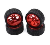 Pour Wltoys 144001 144010 124007 124016 124019 A959 A959-B 4 Pièces 65 Mm Pneu En Caoutchouc Jante En Métal 12 Mm Hex RC Voiture Pièces De Mise À Niveau Pièces Rechange(Red)