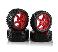 Pour Wltoys 144001 144010 124007 124017 124019 Pour Tamiya Pour TT02B Pour HSP 1/10 1/12 1/14 4 Pneus 87 Mm Pour Voiture Tout-terrain RC Pour Buggy RC Pneus Roues(Red)