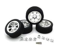 Pour Wltoys 144001 144010 144016 144018 124008 124019 Pour MJX 14301 14302 4 Pièces 70Mm Jante En Métal Pneu Ensemble Pneus Pièces Mise À Niveau De Voiture RC Pièces Rechange(Silver)