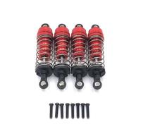 Pour WLtoys 144010 144001 144002 1/12 124017 124019 1/14 RC Car Parts Metal Upgrade Retrofit 4PCS External Pour Spring Hydraulic Shock PièCes DéTachéEs Rc(Red)
