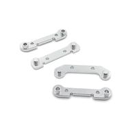 Pour WLtoys 144010 144001 144002 124016 124017 124018 124019 1/14 Pare-chocs Avant Arrière Métal Supports Bras Oscillant Amélioration Voiture RC Pièces Détachées PièCes Rc(Silver)