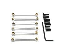 Pour Wltoys 144016 144018 1/14 Ensemble Biellettes Direction Métal Voiture RC Pièces Accessoires Véhicules À Chenilles Mise À Niveau Remplacement Utilisation RC Pièces De Voiture(Silver)