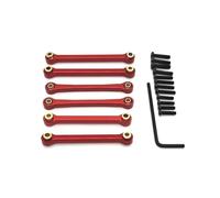 Pour Wltoys 144016 144018 1/14 Ensemble Biellettes Direction Métal Voiture RC Pièces Accessoires Véhicules À Chenilles Mise À Niveau Remplacement Utilisation Pièces Voiture RC(Red)