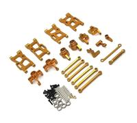 Pour WLtoys 144016 144018 1/14 Kit De Bras Oscillant Et De Biellette De Direction Pièces Et Accessoires De Voiture Télécommandée RC Mise À Niveau Remplacement RC Coupelle Direction(Yellow)