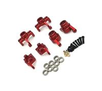 Pour Wltoys 144016 144018 1/14 Tasse Direction Métal Bloc Direction Pour Porte-moyeu Arrière Kit Support Moyeu RC Voiture Mise À Niveau Pièces Accessoire RC Mise Niveau Modèles(Red)