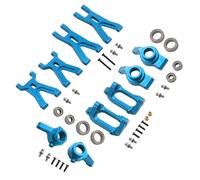 pour Wltoys 184011 A949 A959 A969 A979 K929 1/18 RC Voiture Mise À Niveau en Métal Bras Oscillant Avant Et Arrière Tasse De Direction Base C avec Pièces Rechange Roulement Accessoires Jouets RC(Blue)