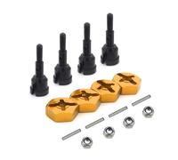Pour WLtoys A959 A969 A979 A959B A969-B 1/18 Moyeu Hexagonal 12Mm Et Essieu Conversion Roue 1/10 Pièces Détachées Voitures RC Remplacement RC(Black,Gold)