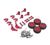 Pour WLtoys P929 P939 K969 K979 989 1/28 RC Car Auto Parts Upgrade Steering Cup Pour Swing Arm Shock Absorber Rod Drift Wheel Hub Accessoires Rc(Red)