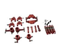 Pour Wltoys P929 P939 K979 K989 K999 K969 1/28 Ensemble Biellettes Direction Métal Pièces Accessoires Voiture RC Mise Niveau Remplacement Utilisation Accessoires voitures RC(Red)