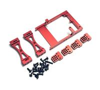 pour WPL C14 C24 C24-1 B14 B24 1/16 Pièces De Mise À Niveau Voiture RC Support Montage Servo en Métal Support D'amortisseur Poutre Transversale Pièces Modifiées Accessoires Jouets RC(Red)