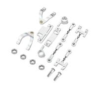 Pour WPL D12 1/10 Coupelle De Direction En Métal Pour Haut Et Bas Pour Bras Oscillant Pour Bloc Coulissant Siège Véhicules À Chenilles RC Accessoires Remplacement RC Coupelle Direction(Silver)