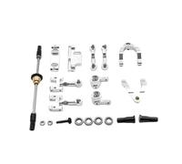 Pour WPL D12 1/10 Métal Supérieur Inférieur Pour Bras Oscillant Coupelle De Direction Adaptateur Hexagonal Ensemble Accessoires Voiture RC Mises À Niveau Remplacements RC Coupelle Direction(Silver)