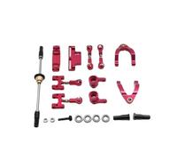 Pour WPL D12 1/10 Métal Supérieur Inférieur Pour Bras Oscillant Coupelle De Direction Adaptateur Hexagonal Ensemble Accessoires Voiture RC Mises À Niveau Remplacements RC Coupelle Direction(Red)