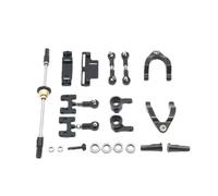 Pour WPL D12 1/10 Métal Supérieur Inférieur Pour Bras Oscillant Coupelle De Direction Adaptateur Hexagonal Ensemble Accessoires Voiture RC Mises À Niveau Remplacements RC Coupelle Direction(Black)