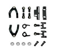 Pour WPL D12 D42 Coupelle Direction Métal Supérieure Inférieure Bras Oscillant Siège Curseur Bloc Tournant Pièces Rechange Voiture RC Mise À Niveau Parti RC(Black)