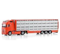 Pour WSI pour Volvo pour FH5 pour Globetrotter 4X2 Live Stock Trailer - 3 essieux pour Van Dijk 1:50 Truck Pre-Built Model