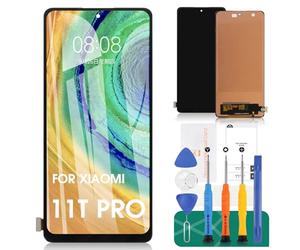 pour Xiaomi 11T Pro 5G Écran de Remplacement pour Xiaomi 11T Pro Écran LCD pour Xiaomi 11T Pro Écran Tactile Assemblage numériseur 2107113SG Kits de réparation (Noir,Pas pour 4g)