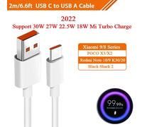 Pour Xiaomi Câble De Charge Turbo D'origine 120w Mi 14 13 13t 12t Pro 12 5g Poco X5 X7 X6 F6 Type C Câble De Charge Rapide Redmi Note 9 10 C To A 2m(6.6ft) 2m