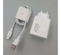 Pour Xiaomi Chargeur Ue D'origine 45w, Adaptateur De Charge Rapide Turbo 6a 2m 1.5m, Câble De Type C Pour Redmi Note 14 13 12t 11t Pro Mi 13t 12 10 9 White