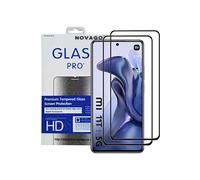 NOVAGO Compatible avec Xiaomi Mi 11T 5G, Mi 11i 5G, Mi 11 T Pro 5G, Poco F3 - Pack de 2 Films Protection écran Verre trempé résistant (Noir Complet)