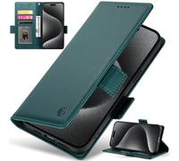 pour Xiaomi Poco X6 5G Etui Portefeuille Béquille Fentes pour Cartes Magnétiques avec Rangement pour Xiaomi Poco X6 5G Cover-Dark Green