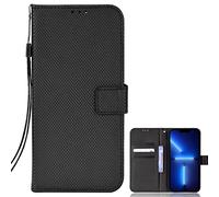 pour Xiaomi Redmi Turbo 3 5G Coque, Xiaomi Redmi Turbo 3 5G Motif Losange Flip Folio Wallet Cover avec [Stand Support]+[Carte Fente] Coque pour Xiaomi Redmi Turbo 3 5G-Noir