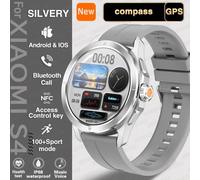 Pour Xiaomi S4 Ultra Sports De Plein Air Montre Intelligente Hommes Amoled Écran Nfc Gps Boussole Fréquence Cardiaque Étanche Bluetooth Appel Smartwatch.Silver.For Xiaomi S4 Ultra