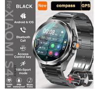 Pour Xiaomi S4 Ultra Sports de plein air montre intelligente hommes AMOLED écran NFC GPS étanche Bluetooth appel Black Steel 2A