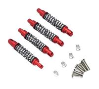 Pour Xmykc01 Cm Pour Jimny 1/16 Rc Car Upgrade Parts Accessories 4Pcs Metal Shock Absorber Repair Accessories Replacement Amortisseur Spécial RC(Red)