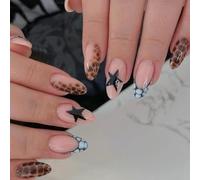 pour y2k pour Star Press On Nails 3 Color Mix ABS Plastic pour(A) | pour trendy pour y2k style, bold star patterns, 3-color mix, ABS plastic, pre-sized for easy wear
