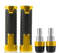 Pour Yama&ha YZFR1 YZFR3 YZFR6 YZFR125 YZFR15 YZFR25 Moto Guidon Poignées Antidérapant Poignée Bar Cap Ends Plug CNC En Aluminium guidon(Or)