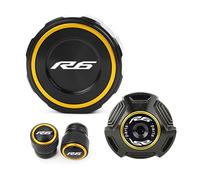 Pour Yamaha R6 YZF R 6 YZF-R6 2001-2023 R6 2005 2006 2007 Accessoires Moto Couvercle De Réservoir De Liquide De Frein Bouchon De Remplissage D'Huile(Gold Combo-3pcs)