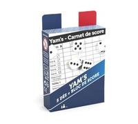 pour yam's - Jeu 5 des 18mm et Bloc de Score (carnet 40 Feuilles de Marque) - Jeu Societe Voyage, Hasard - Set Jouet et 1 Carte